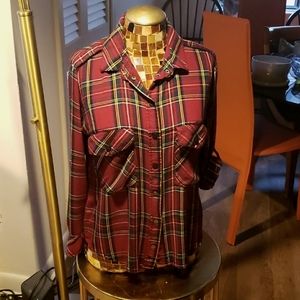 sanctuary- l/s boyfriend shirt MP Classic Red Tartan Plaid